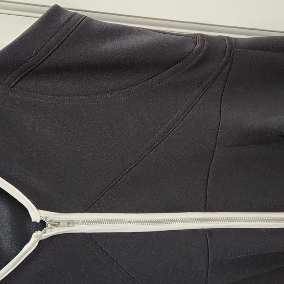 Practically New! Scuba Black Sheath Dress with White Trim - Picture 3 of 5